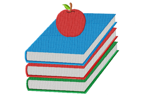 Books and Apple: A Seasonal Embroidery Review